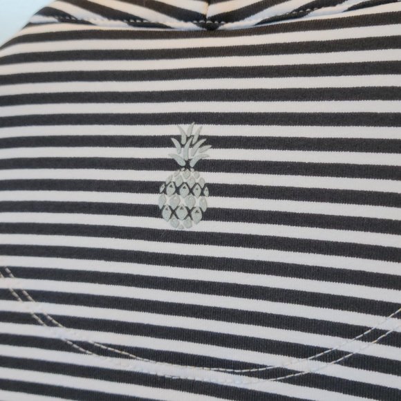 Tommy Bahama Island Zone Black Aubrey Stripe 1/2 Zip Athletic Top - Picture 7 of 16